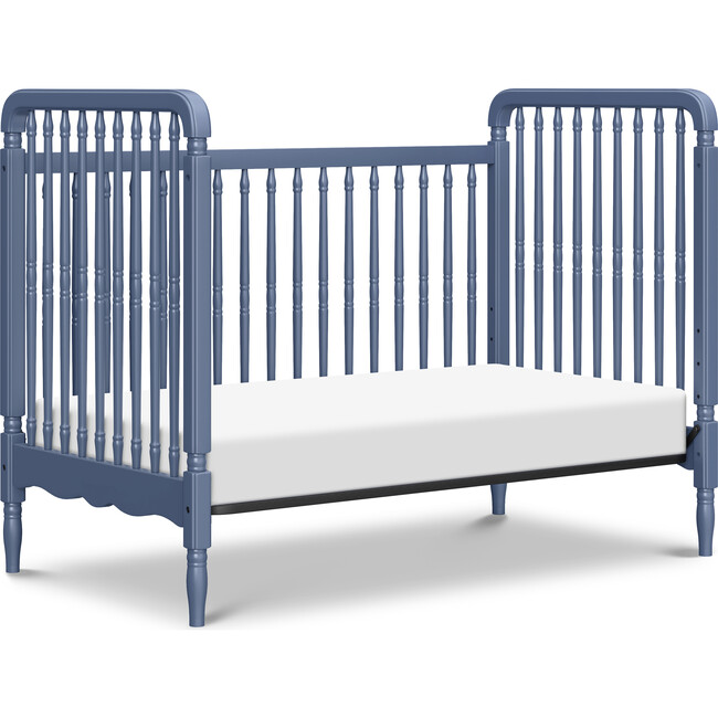 Liberty 3-in-1 Convertible Spindle Crib w/Toddler Bed Conversion Kit in Cove Blue - Cribs - 6