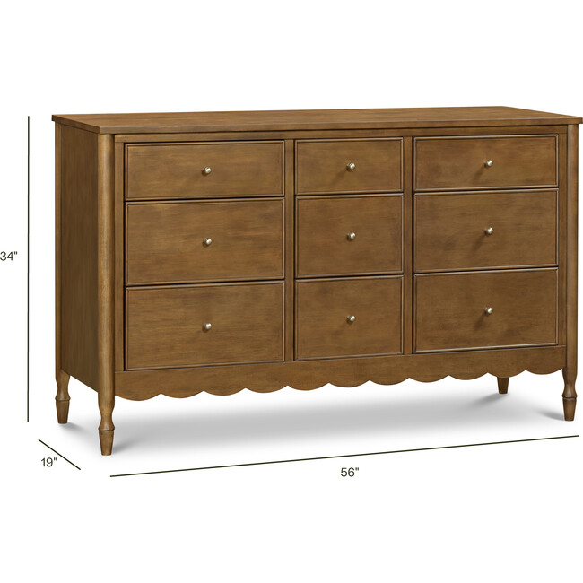 Ambrosia 9-Drawer Assembled Dresser in Natural Walnut - Dressers - 5