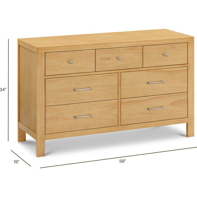 Nantucket 7-Drawer Assembled Dresser in Honey - Dressers - 6