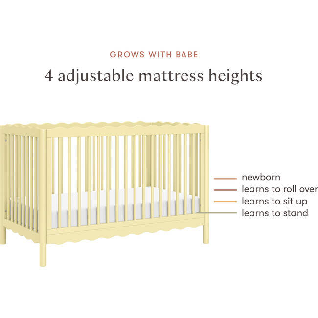 Swell 4-in-1 Convertible Crib w/Toddler Conversion Kit in Pale Yellow - Cribs - 5