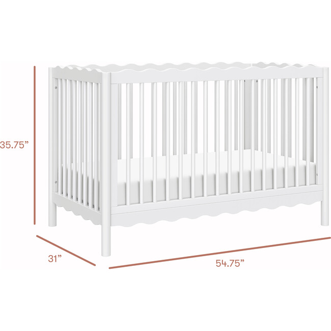 Swell 4-in-1 Convertible Crib w/Toddler Conversion Kit in White - Cribs - 5