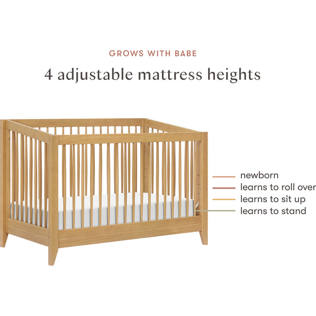 Sprout 4-in-1 Convertible Crib w/Toddler Bed Conversion Kit in Honey - Cribs - 4