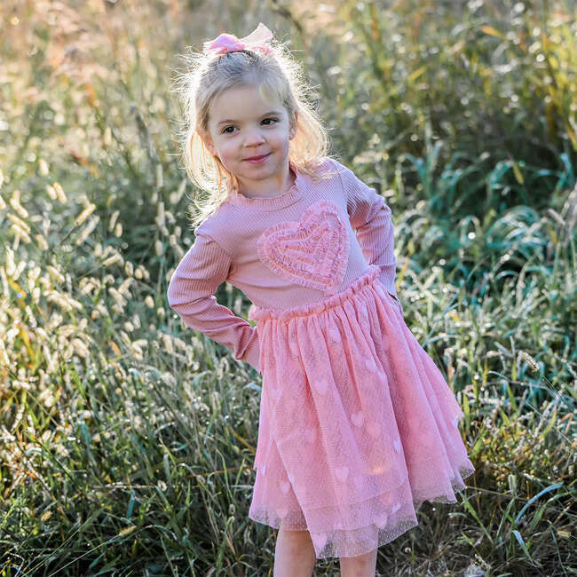 Triple Ruffle Heart Aria Tutu Dress, Blush