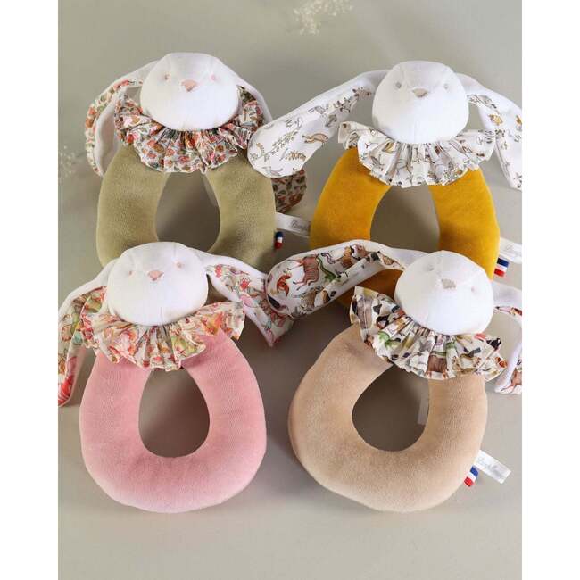 Rabbit Ring Rattle, Beige - Rattles - 3