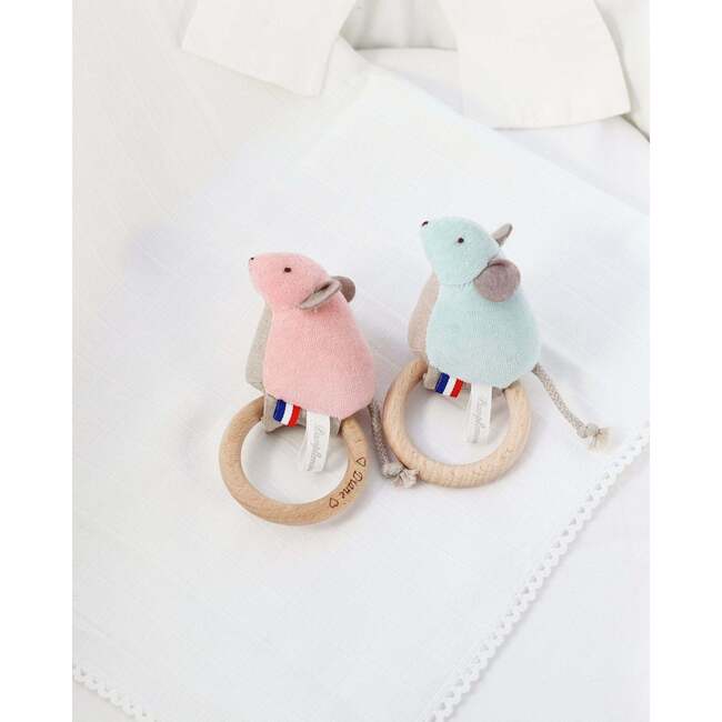 Mouse Ring Rattle, Rose