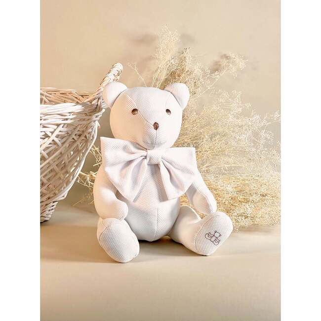 Prince of Wales Bear, White / Pique Cotton