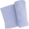 Chenille - Dusty Blue Mini Blanket with Striped Texture - Blankets - 1 - thumbnail