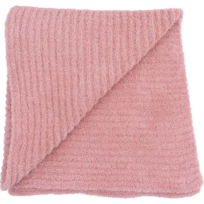 Chenille - Rose Blanket with Striped Texture