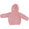 Chenille - Rose Hooded Jacket with Striped Texture - Jackets - 2
