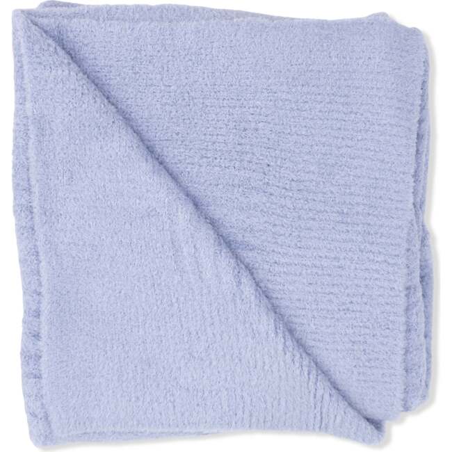 Chenille - Dusty Blue Mini Blanket with Striped Texture - Blankets - 3