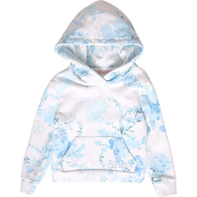 Mini Kian Hooded Sweatshirt in Blue Aquarelle Fleur