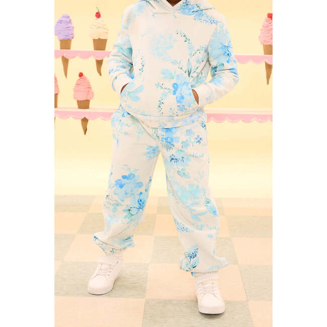 Mini Kian Jogger Sweatpants in Blue Aquarelle Fleur