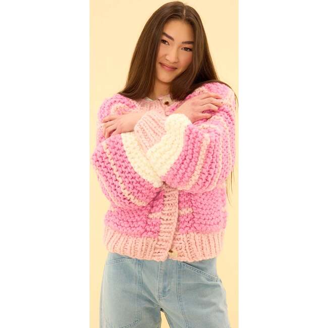 Bailey Cardigan in Pink Stripes