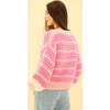 Bailey Cardigan in Pink Stripes - Cardigans - 3 - thumbnail
