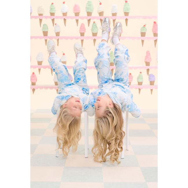 Mini Kian Hooded Sweatshirt in Blue Aquarelle Fleur - Sweatshirts - 3