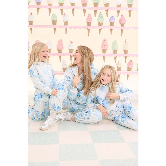 Mini Kian Hooded Sweatshirt in Blue Aquarelle Fleur - Sweatshirts - 4