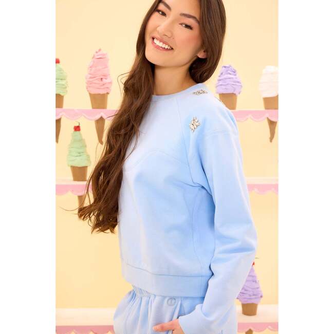 Casey Crewneck Sweatshirt in Light Blue - Sweatshirts - 4