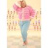 Bailey Cardigan in Pink Stripes - Cardigans - 6 - thumbnail