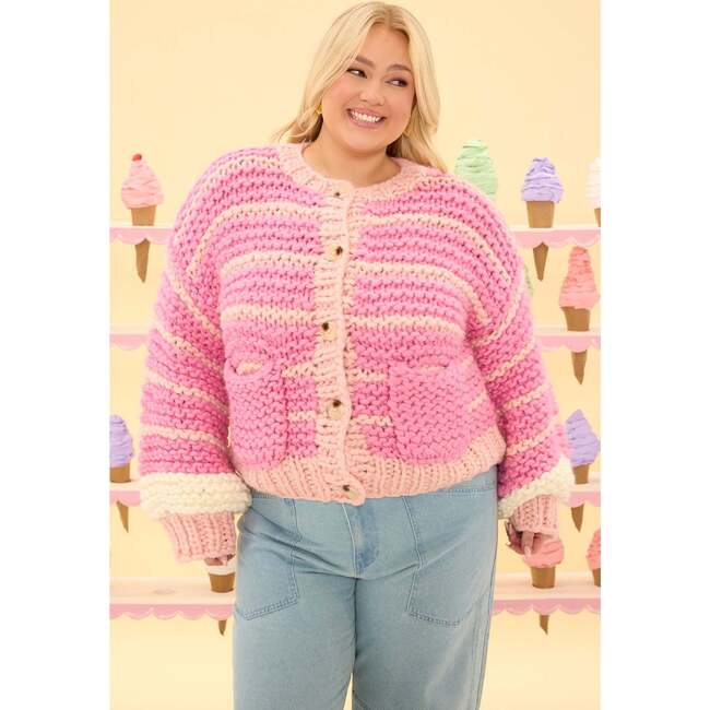 Bailey Cardigan in Pink Stripes - Cardigans - 7