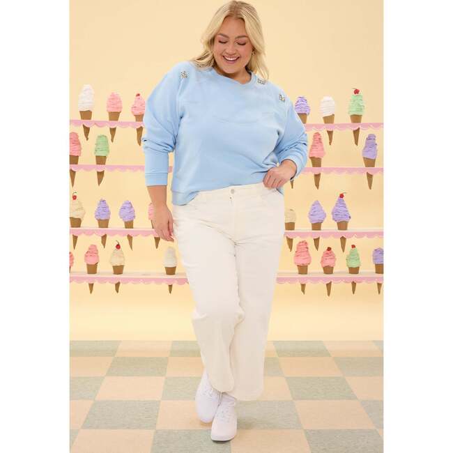 Casey Crewneck Sweatshirt in Light Blue - Sweatshirts - 7