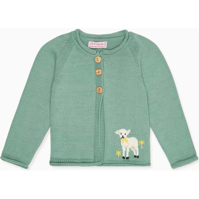 Sage Green Eden Cotton Baby Cardigan