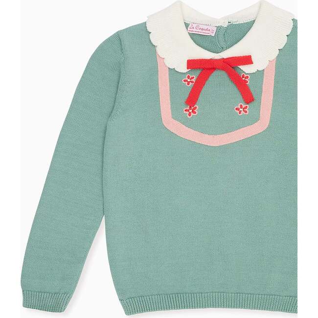 Sage Green Madena Cotton Girl Jumper - Sweaters - 3