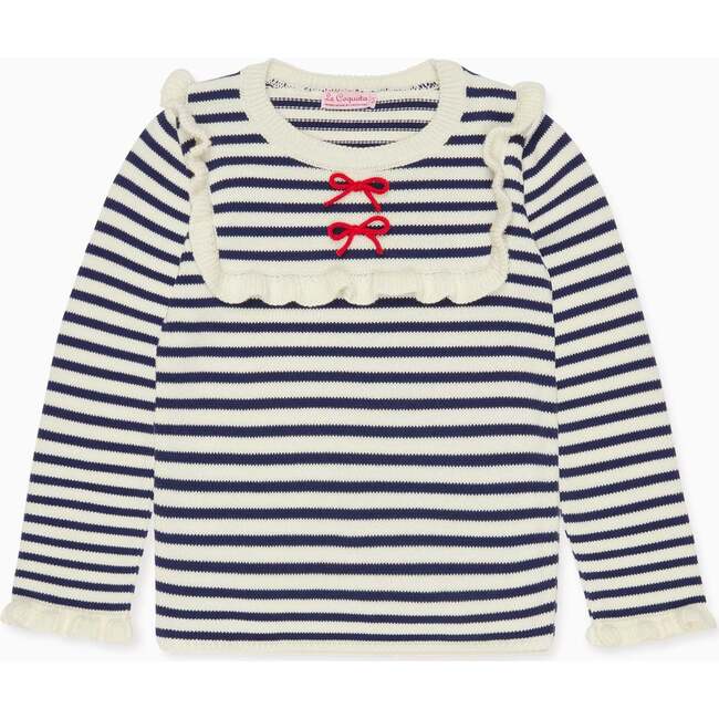 Navy Stripe Candela Cotton Girl Jumper