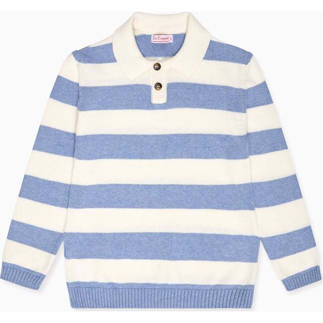 Blue Stripe Brio Cotton Boy Jumper