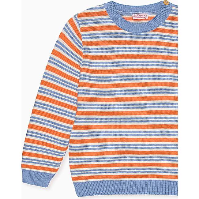 Coral Stripe Bromo Cotton Boy Jumper