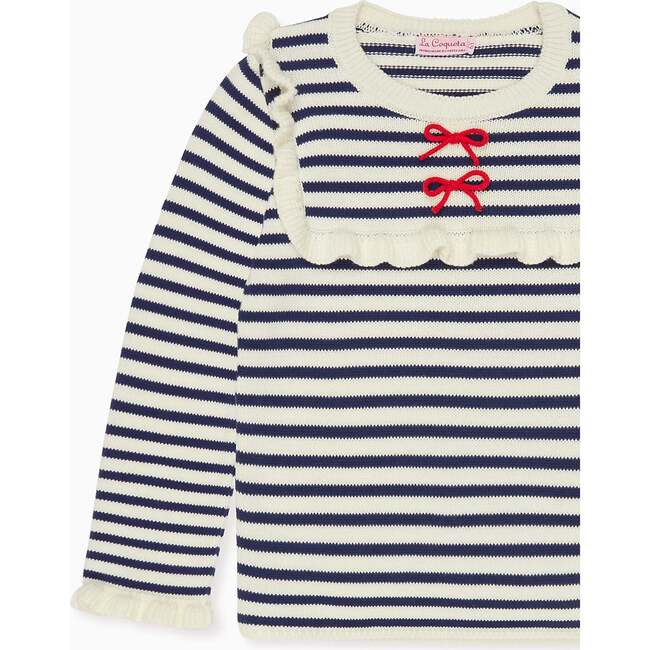 Navy Stripe Candela Cotton Girl Jumper - Sweaters - 3