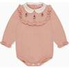 Dusty Pink Ginia Cotton Baby Girl Knitted Romper - Rompers - 1 - thumbnail