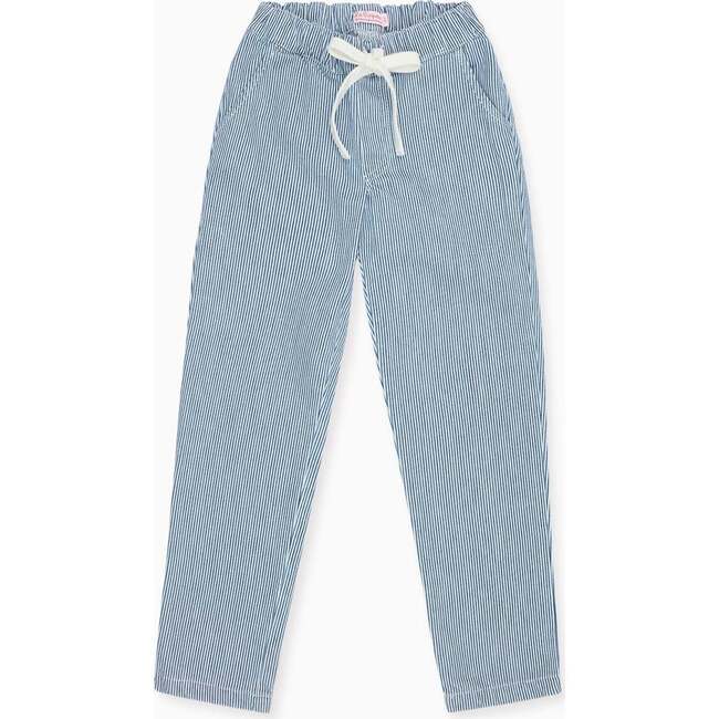 Blue Stripe Andreas Boy Cotton Trousers
