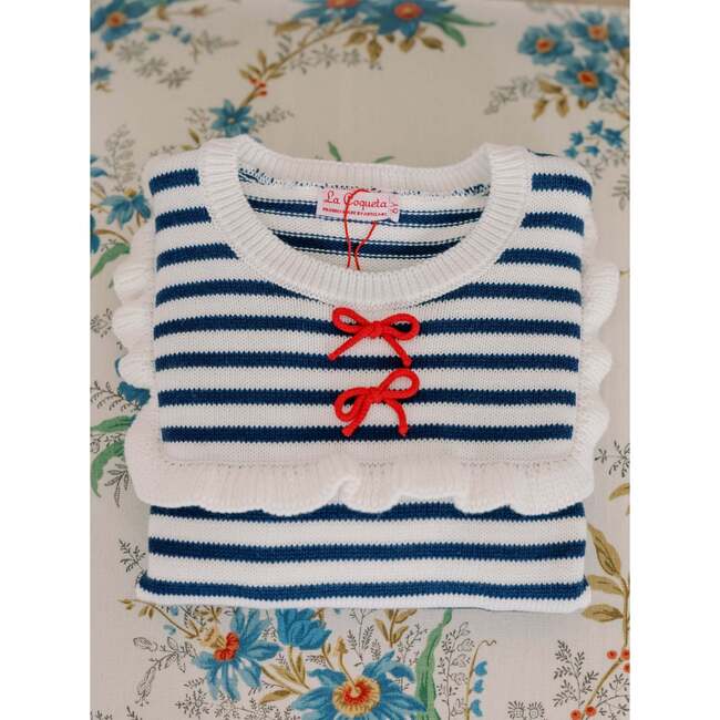Navy Stripe Candela Cotton Girl Jumper - Sweaters - 5
