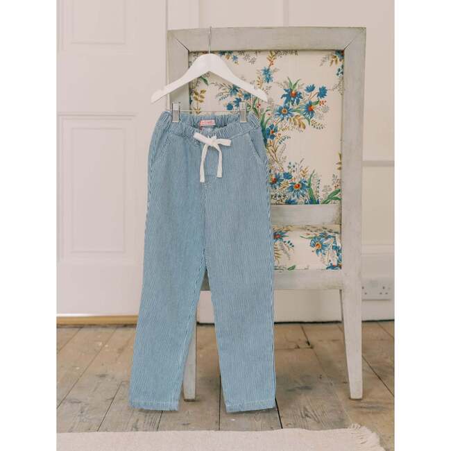 Blue Stripe Andreas Boy Cotton Trousers