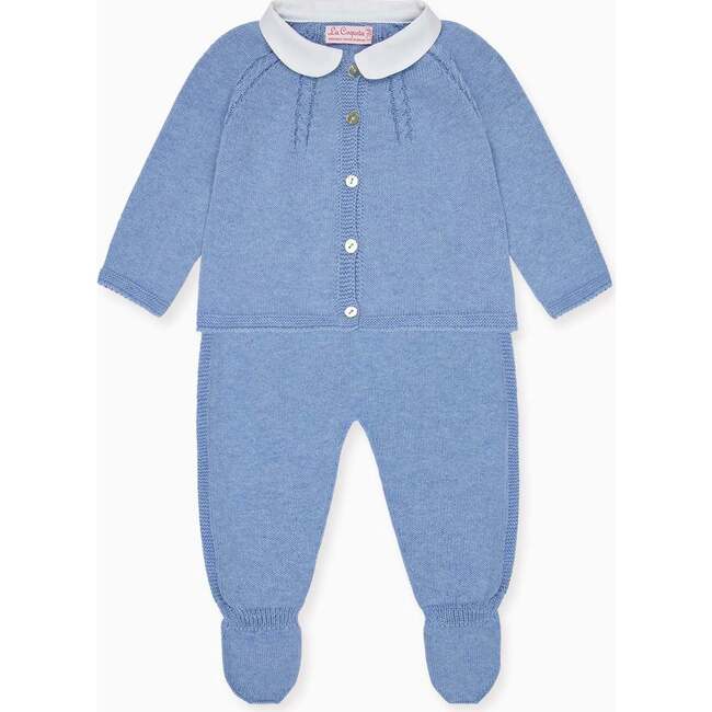 Blue Sanson Cotton Baby Knitted Set