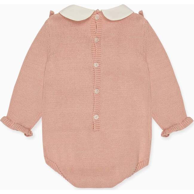 Dusty Pink Ginia Cotton Baby Girl Knitted Romper - Rompers - 3