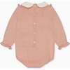 Dusty Pink Ginia Cotton Baby Girl Knitted Romper - Rompers - 3 - thumbnail