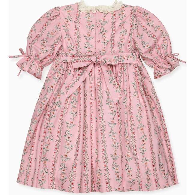 Pink Garland Floral Penelope Girl Hand-Smocked Dress - Dresses - 3