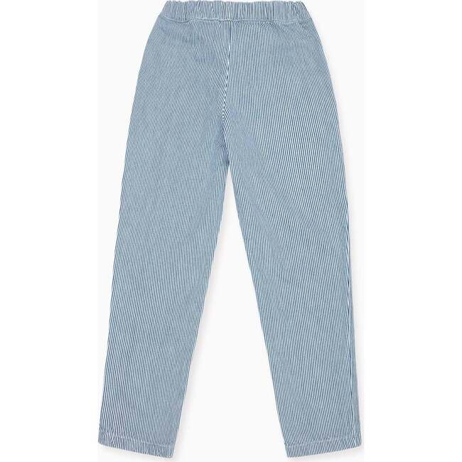 Blue Stripe Andreas Boy Cotton Trousers - Pants - 4