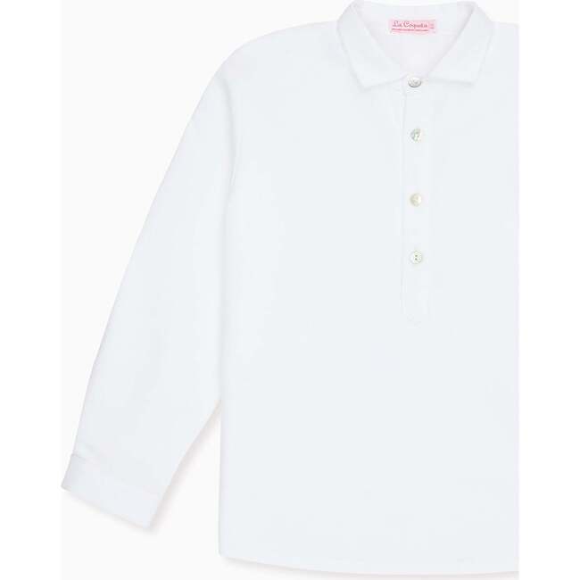 White Gingham Miguel Long Sleeve Boy Shirt - Polo Shirts - 3