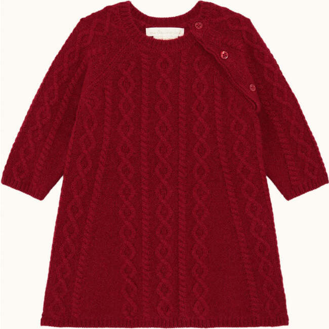 Bowen Cable Knit Dress Ruby Red