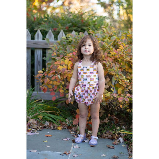 Cross Back Bubble Romper in Cassettes/Stars