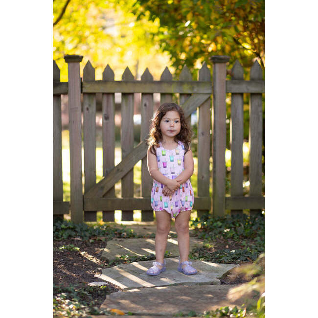 Cross Back Bubble Romper in Boba