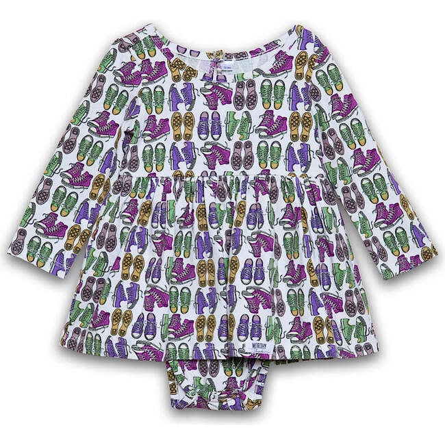 Long Sleeve Bubble Romper in Sneakers