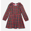 Long Sleeve Ruffle Dress in Plaid - Dresses - 1 - thumbnail