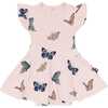 Twirl Bodysuit Dress, Blush Butterfly - Dresses - 1 - thumbnail