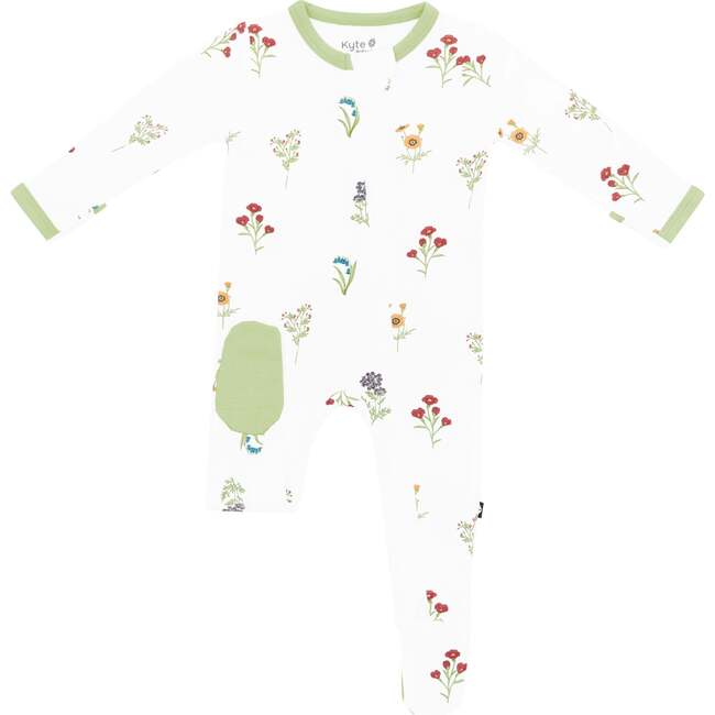 Zippered Footie, Wildflower - Footie Pajamas - 5