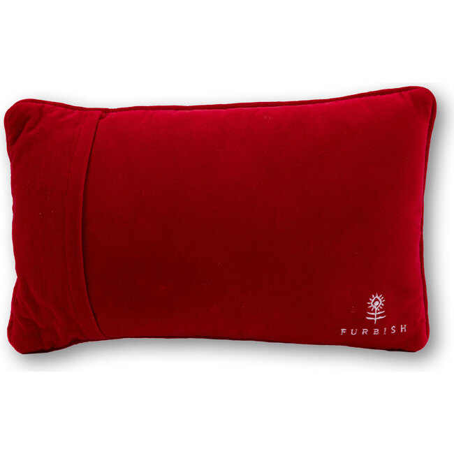Bisous Needlepoint Pillow, Red - Decorative Pillows - 3