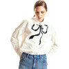 Metallic Bow Cotton Shirt, White - Button Downs - 1 - thumbnail