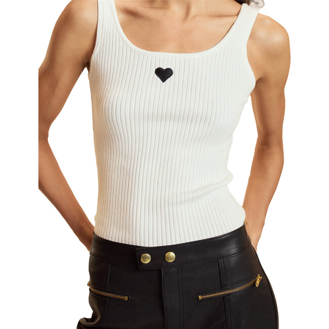 Heart Rib Tank, White